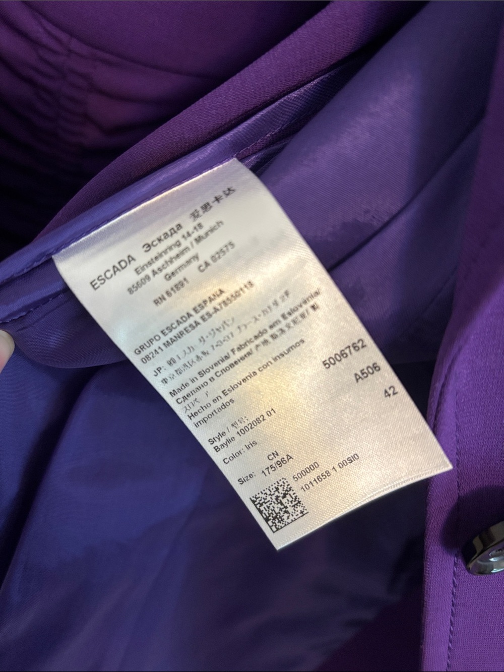 Escada Bold Purple Blazer and Skirt Set - Picture 3 of 7
